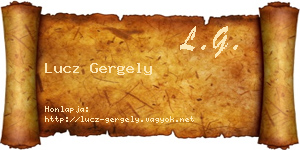 Lucz Gergely névjegykártya